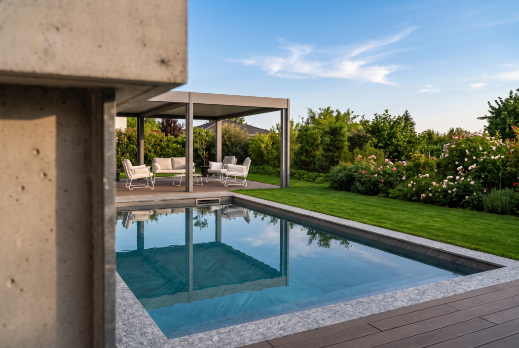 Projet Bursinel — piscine en béton armé, vue à préciser